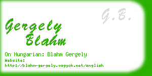 gergely blahm business card